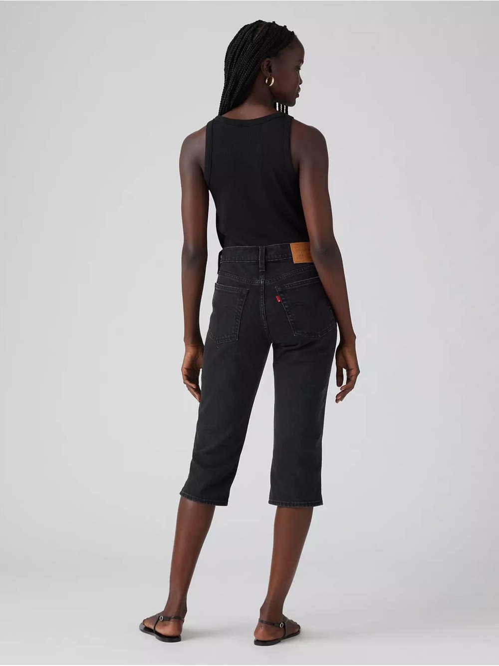 Levi's Black Cropped High-Rise Capri Jeans